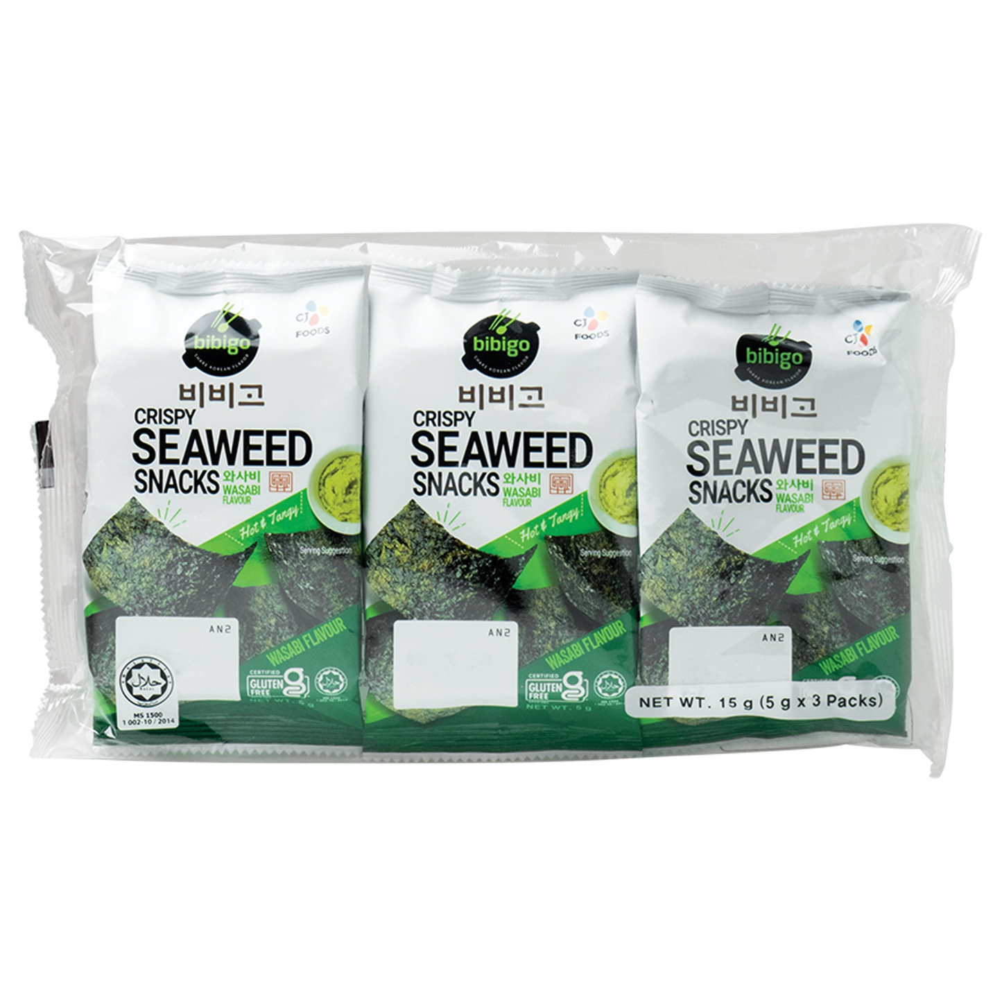 BIBIGO Crispy Seaweed Wasabi 15G (3x5G)