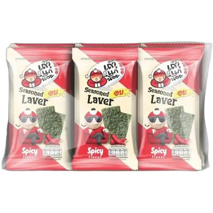 TAOKAENOI Seasoned Laver Seaweed Spicy 3x4G