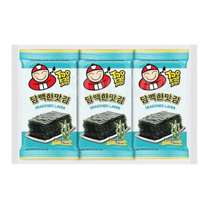 TAOKAENOI Seasoned Laver Seaweed Original 3x4G