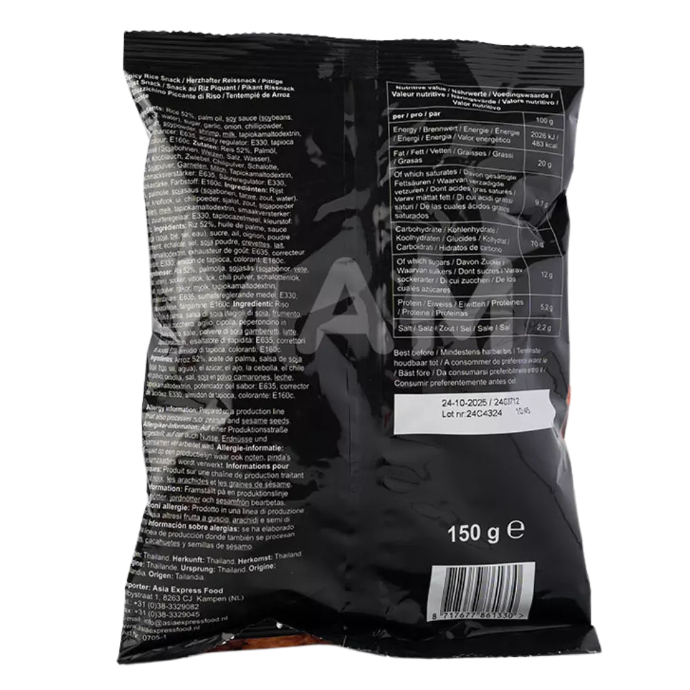 ROYAL ORIENT Hot Rice Crackers (Pikant) 150G