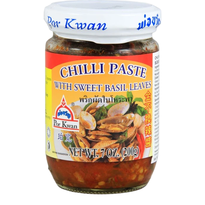 POR KWAN Chilli Paste with Sweet Basil 200G