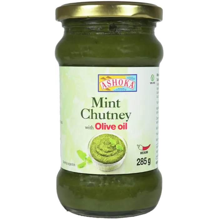 ASHOKA Minze-Chutney mit Olivenöl Sauce 285G