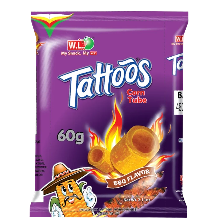 Tattos Corn Tube BBQ 60g