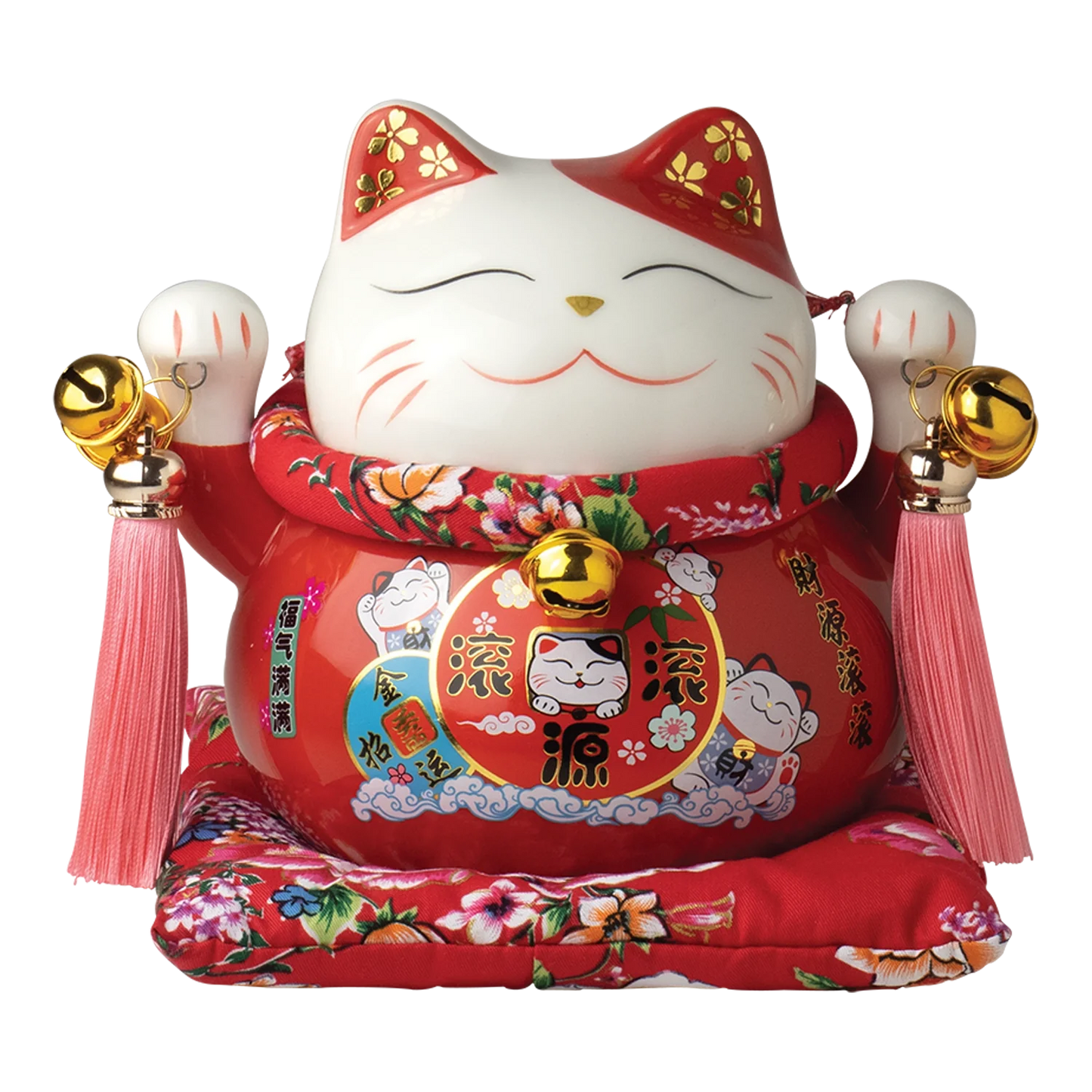 Jade Temple Porzellan Spardose Maneki Neko ROT