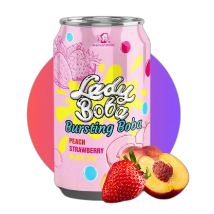 LADY BOBA Bubble Tea Peach&Strawberry 320ML