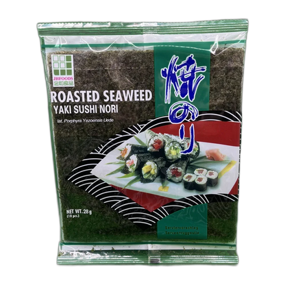 JHFOODS Seetang Geröstet Yaki Sushi Nori Grün 28G