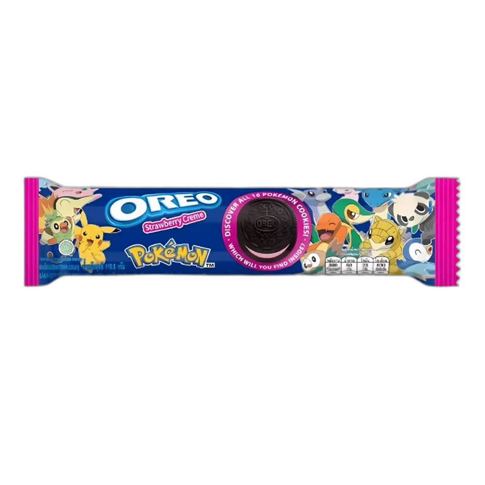 OREO Pokemon Strawberry – sweet strawberry cookies with a cult motif