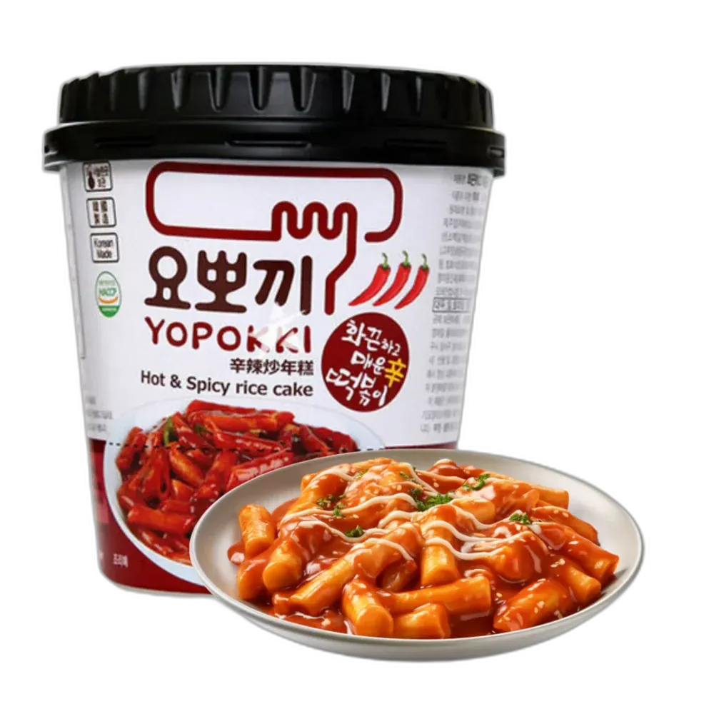 YOPOKKI Hot & Spicy Tteokbokki Cup – Korean Instant Rice Cake 120g