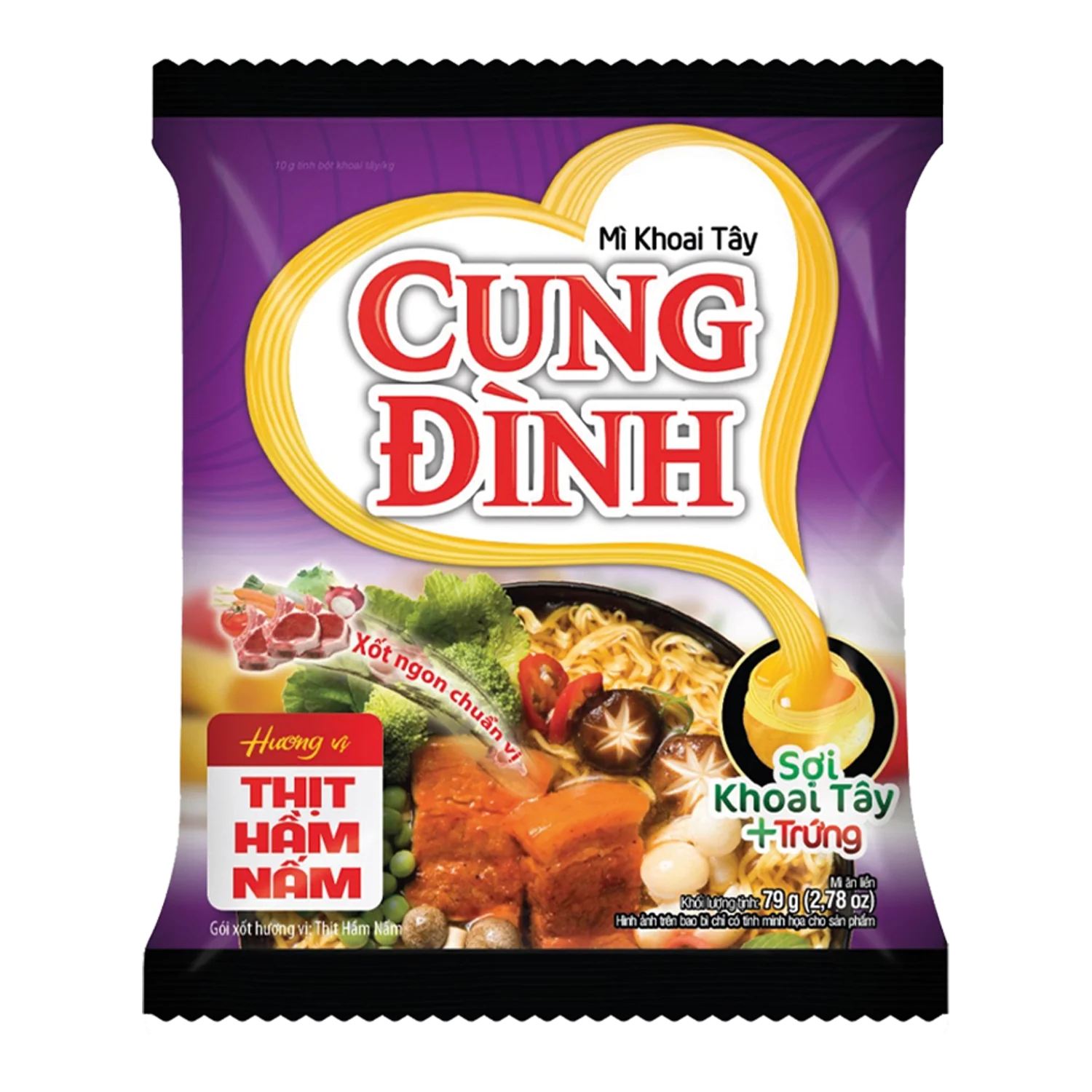 CUNG DINH Instant Nudeln Pork & Mushroom 79G